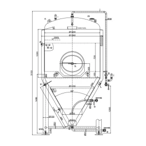 2000L Conical Fermenter (pressurisable, jacketed)