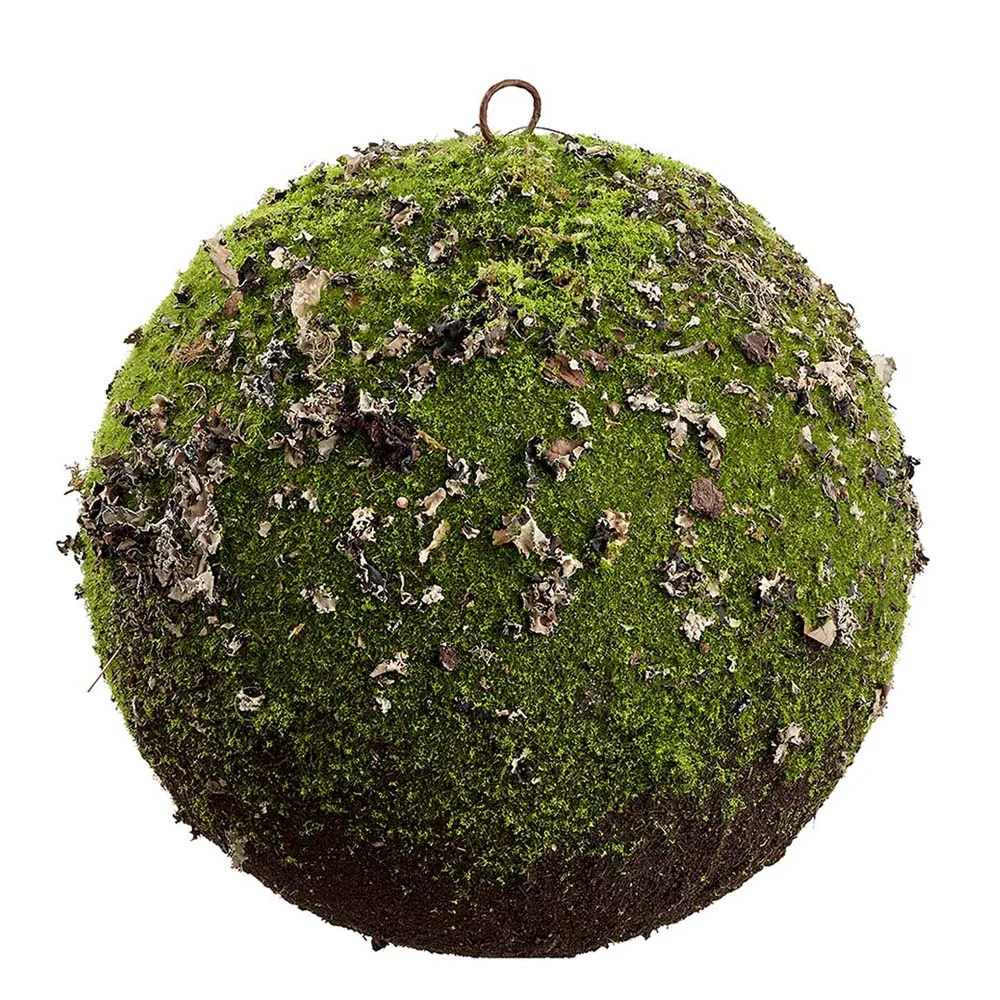 12" Soil & Moss Ball-Shaped Artificial Topiary -Green (pack of 4)