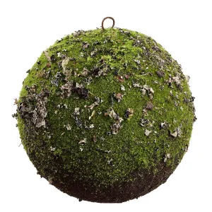 12" Soil & Moss Ball-Shaped Artificial Topiary -Green (pack of 4)