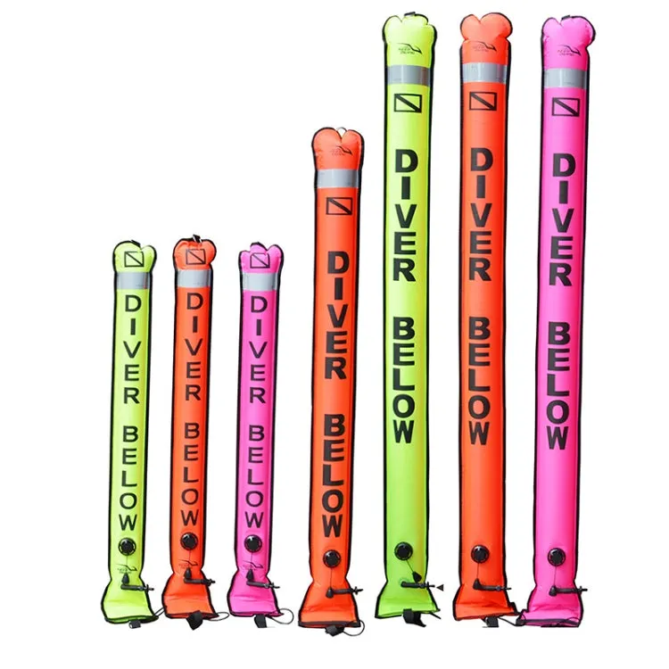 210D Nylon Automatic Seal Safety Signal Diving Mark Diving Buoy, Size:180 x 18cm(Fluorescent Pink)