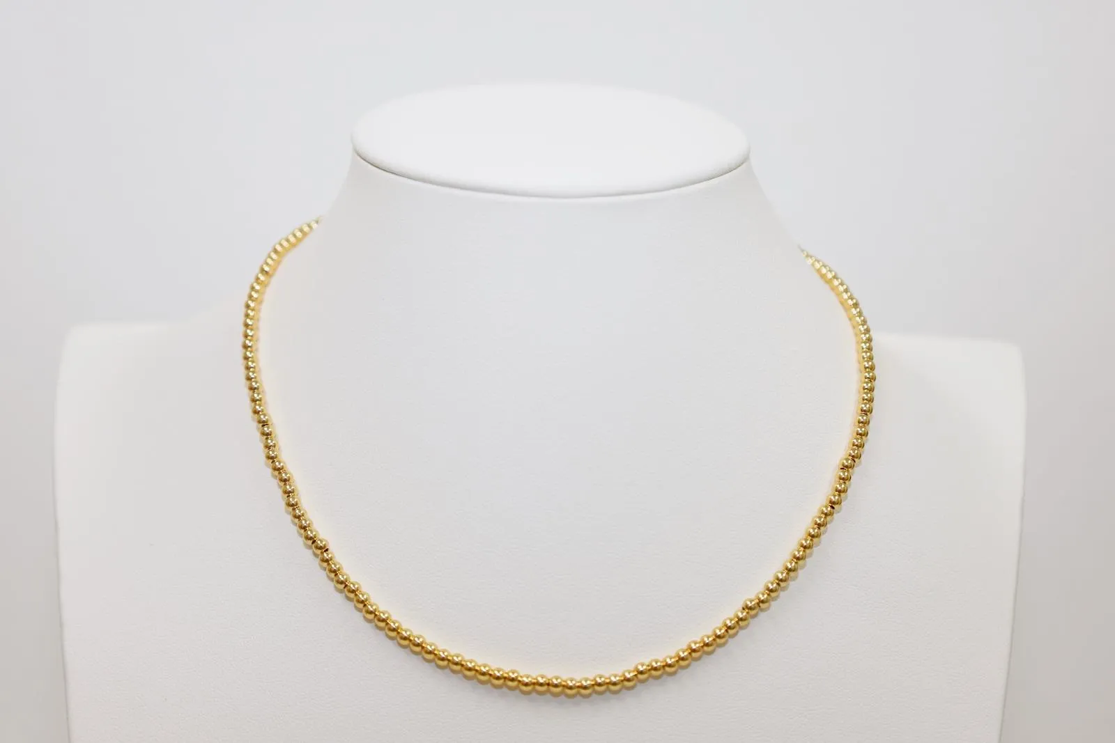 3MM 14K Gold-Filled Ball Beaded Choker/Necklace