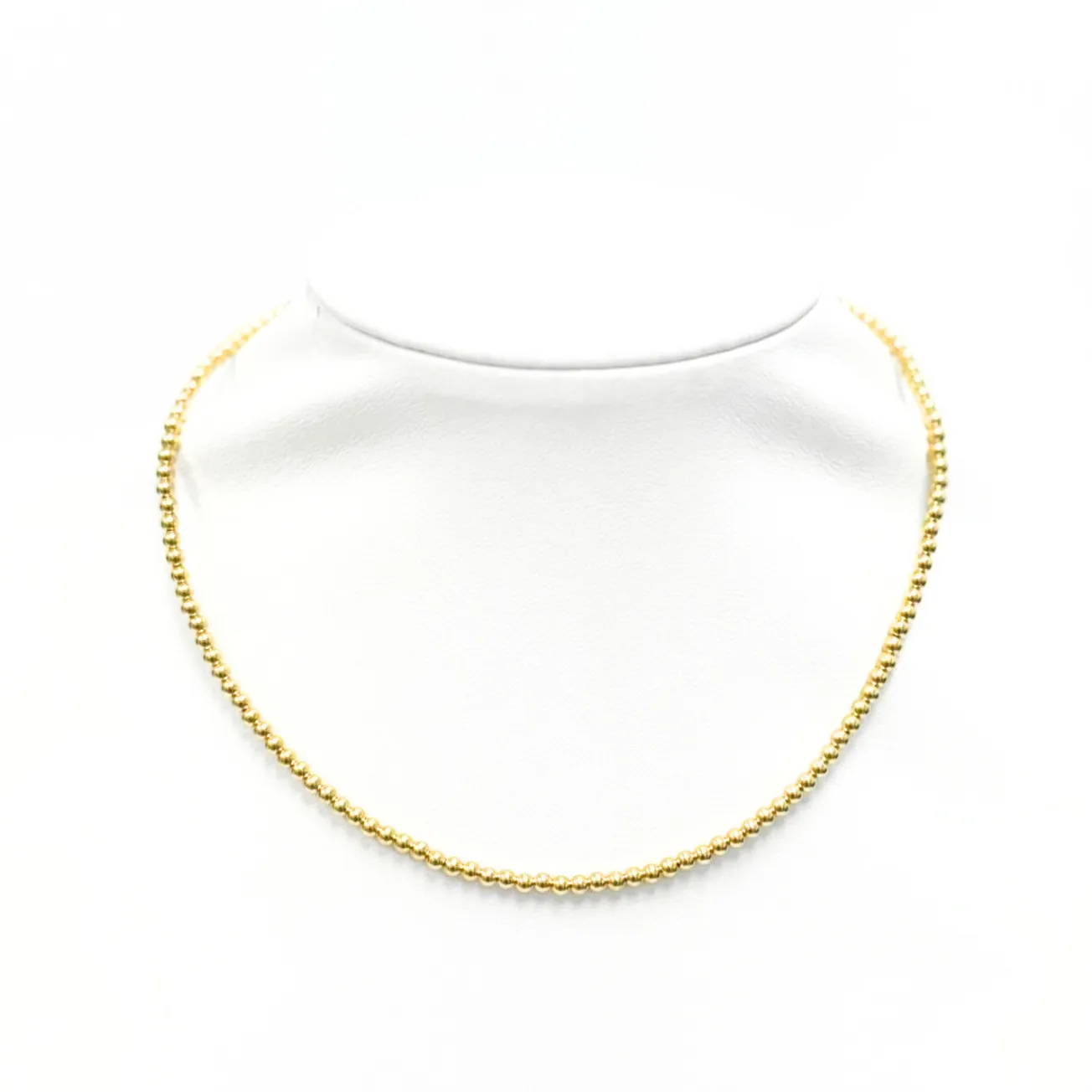 3MM 14K Gold-Filled Ball Beaded Choker/Necklace