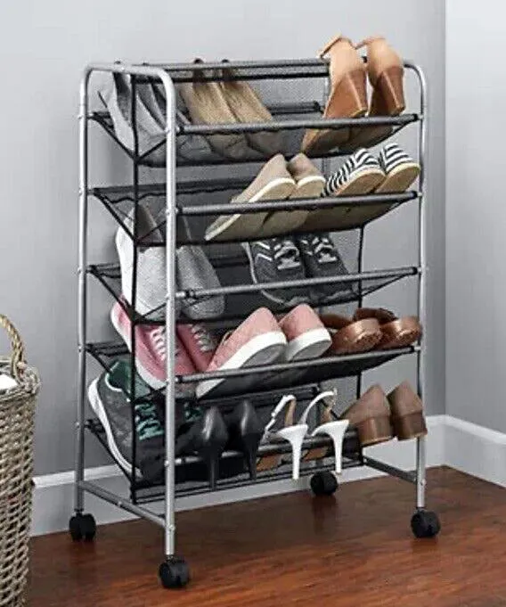 5-Tier Shoe Cart - Gunmetal