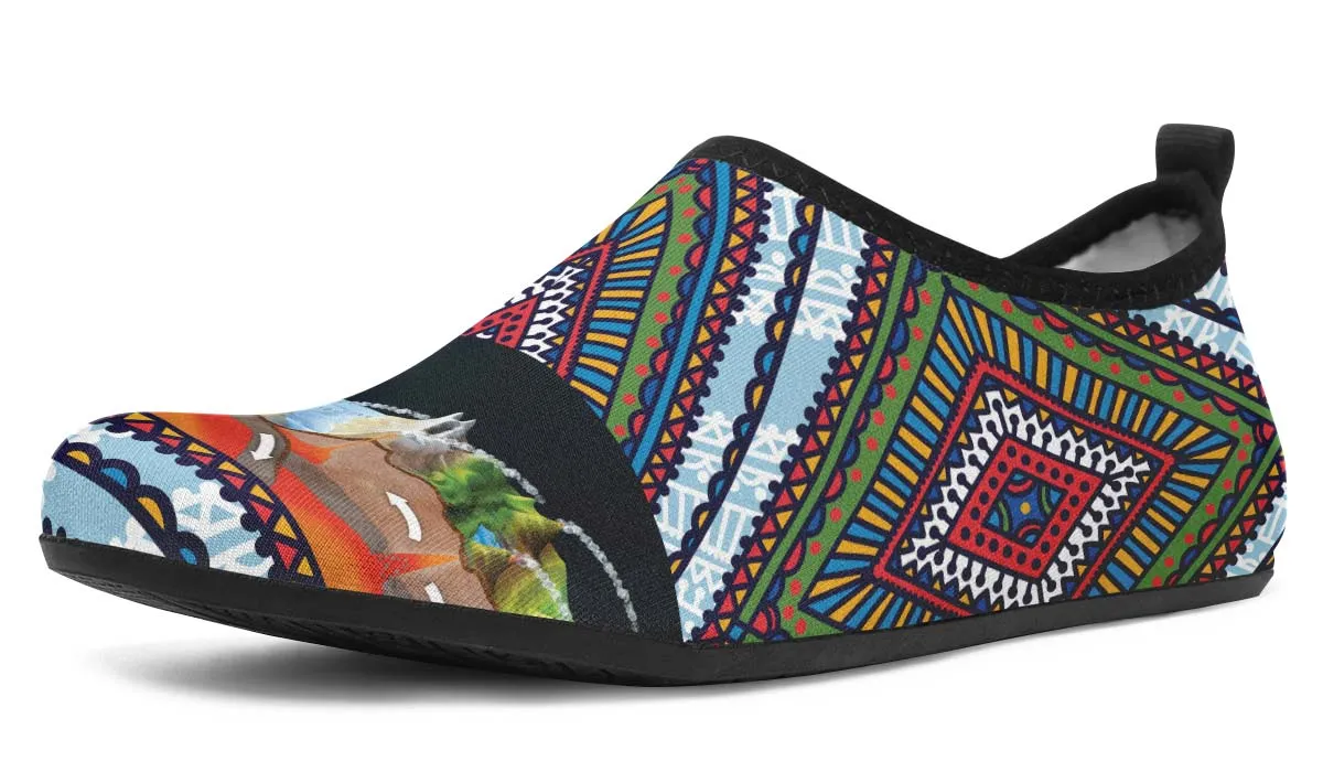 Abstract Tectonic Plates Aqua Barefoot Shoes