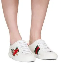 Ace Pierced Heart Leather Sneakers