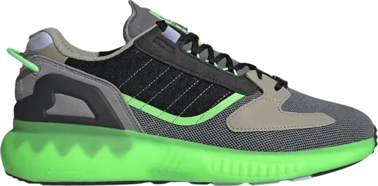 Adidas ZX 5000 'Grey Screaming Green' sneakers, gray