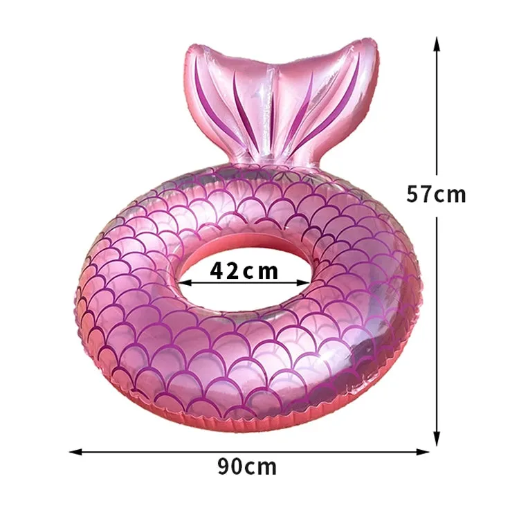 Adult Thickened Backrest Swimming Ring Mermaid Swim Ring(Pink)