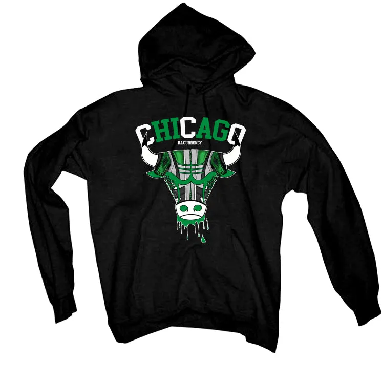 Air Jordan 1 High OG “Lucky Green” | illcurrency Black T-Shirt (Bulls head chicago)