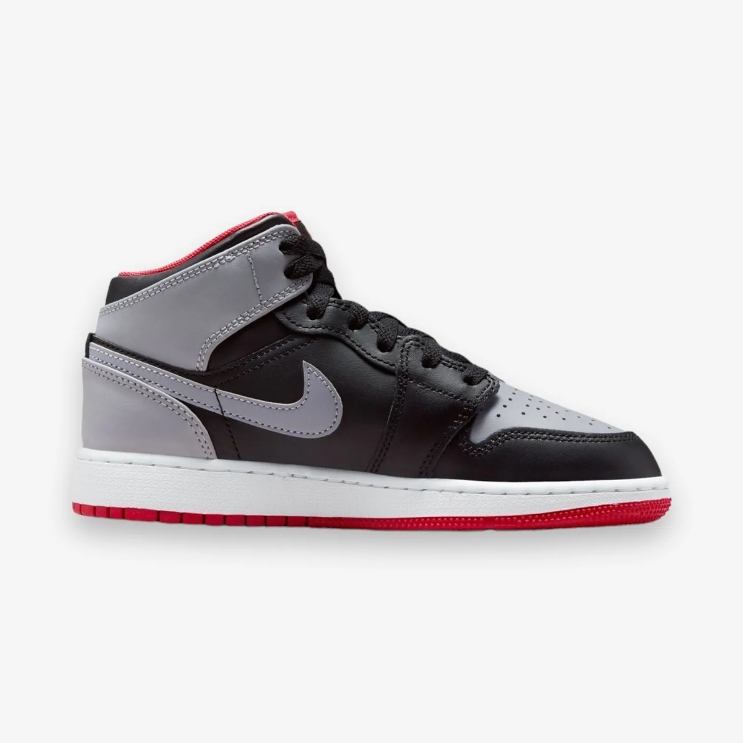 Air Jordan 1 Mid GS Black Cement Grey Fire Red Grade School DQ8423-006