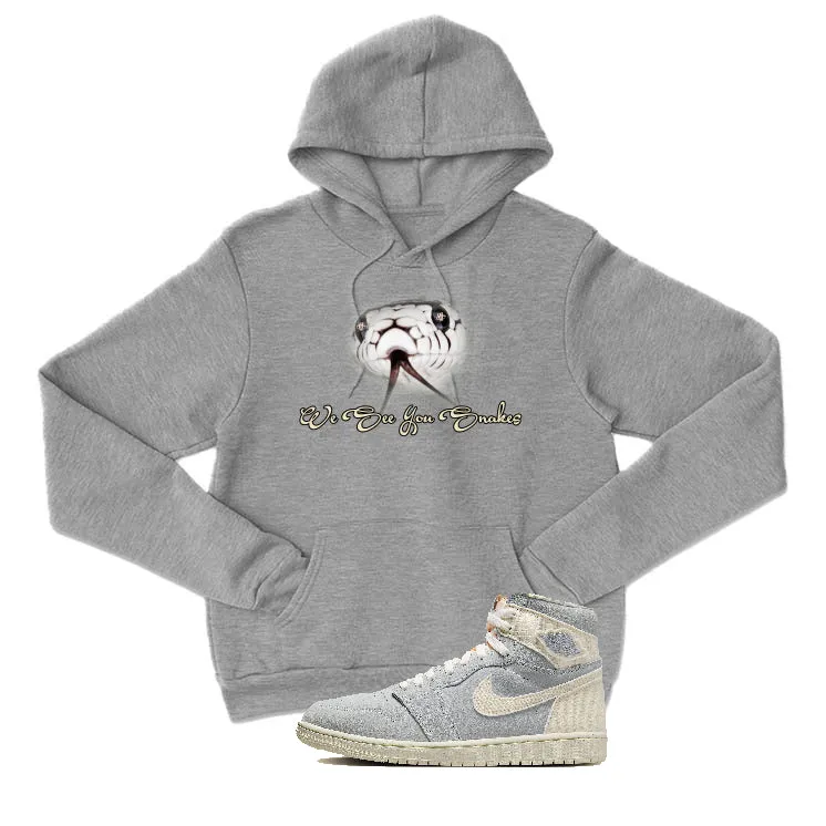 Air Jordan 1 Retro High OG Craft "Ivory" | illcurrency Grey T-Shirt (We See You Snakes)