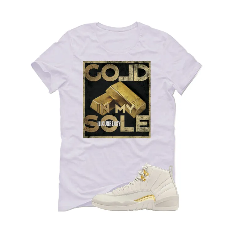 Air Jordan 12 WMNS Phantom White T-Shirt (Gold)| illcurrency