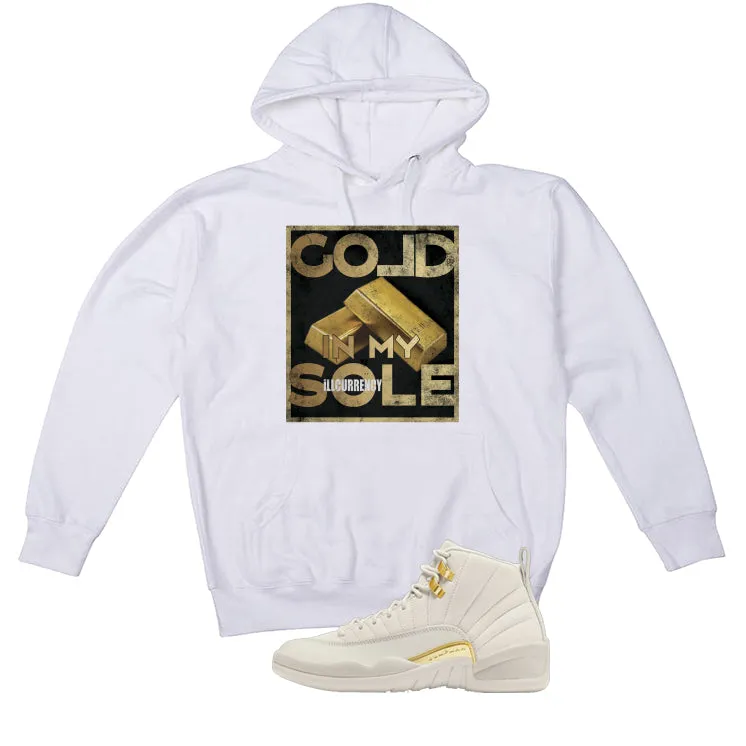 Air Jordan 12 WMNS Phantom White T-Shirt (Gold)| illcurrency