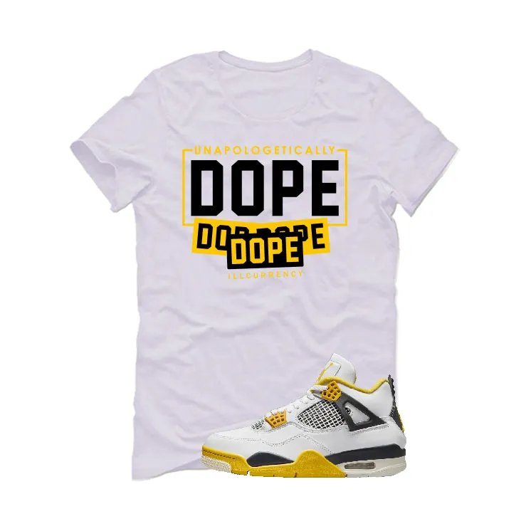 Air Jordan 4 WNNS “Vivid Sulfur” | illcurrency White T-Shirt (DOPE)