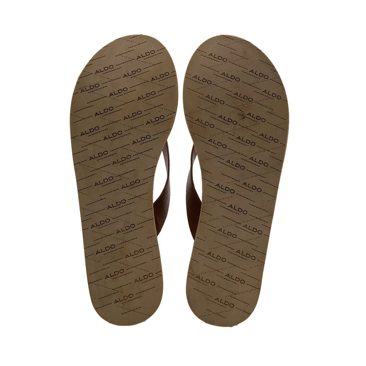 Aldo Flip Flops Leather Brown Colour For Women