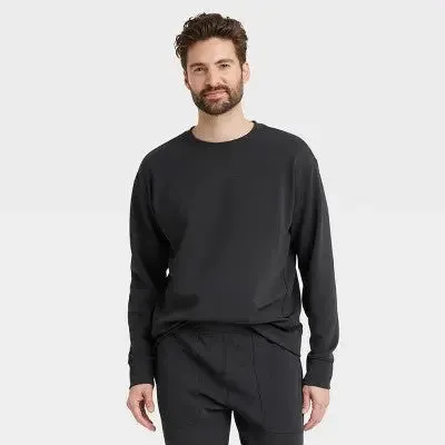 All In Motion Men's Pullover Waffle Knit Sweatshirt Athletic Fit Heavyweight