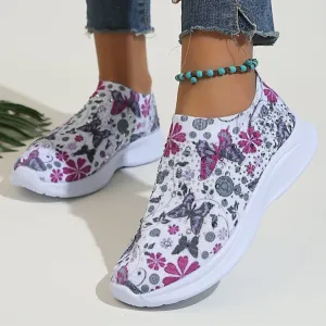 All Over Printed Pull On Sneakers