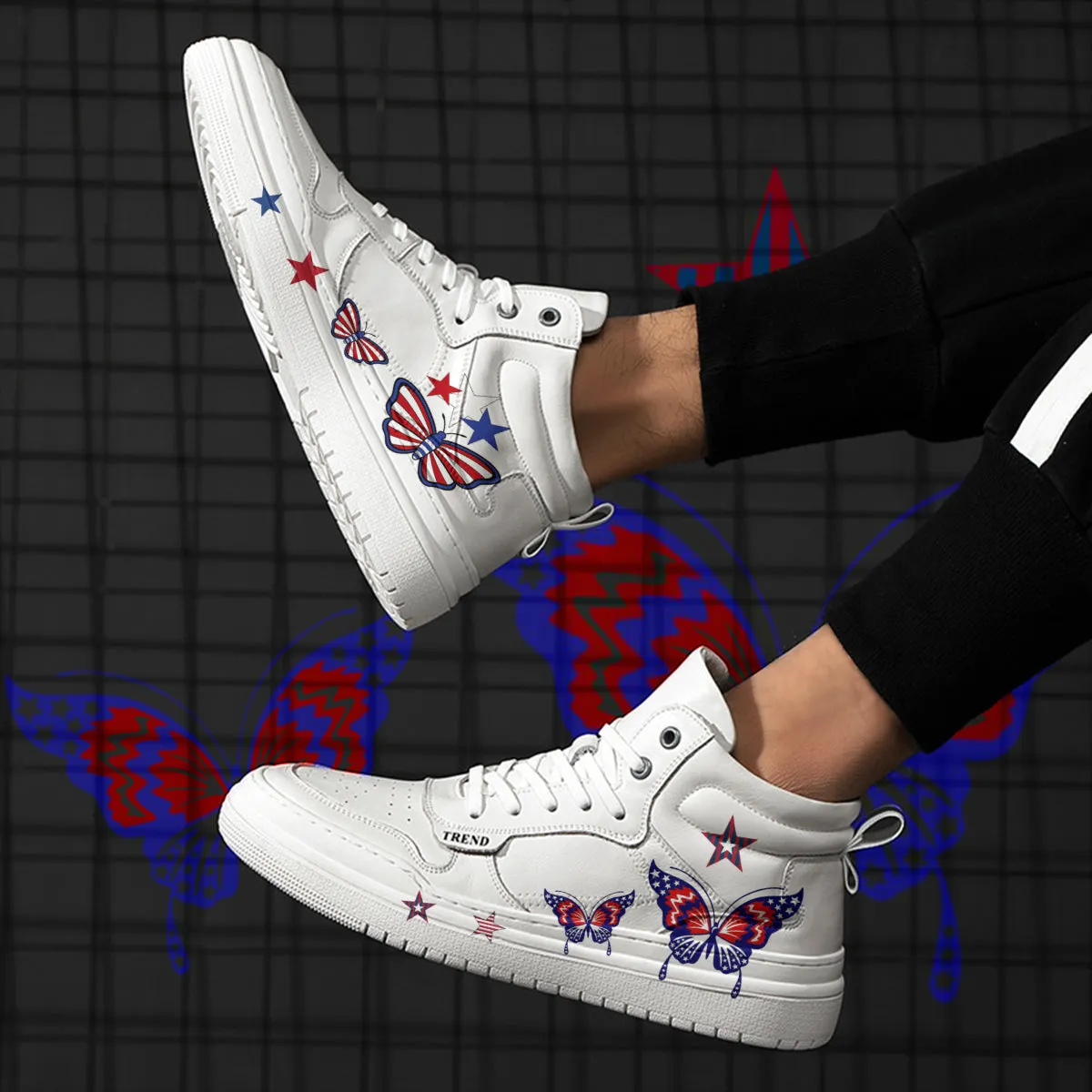 American Flag Butterfly High Top Sneaker