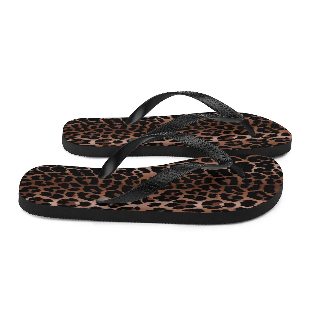 Amie Thong Flip-Flop Beach Sandals in OG Leopard | Pinup Couture Relaxed