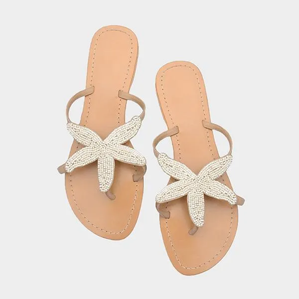 Amozae Women Starfish Beach Flat Sandals