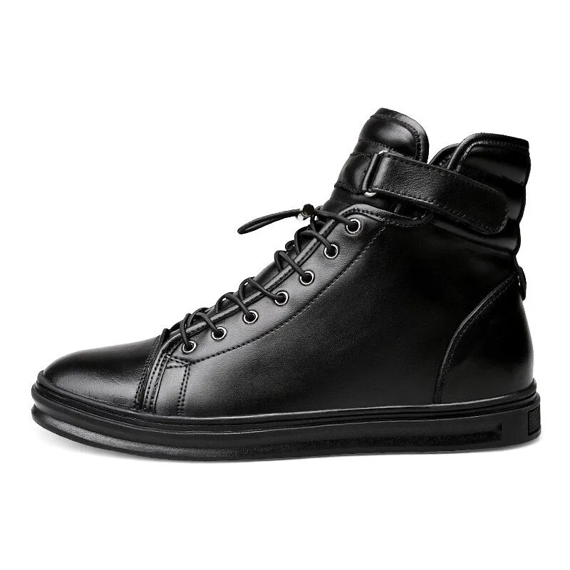 AntoniosClothing Genuine Leather Black High-Shoes