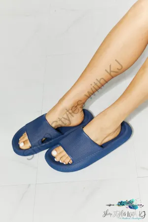 Arms Around Me Open Toe Slide in Navy