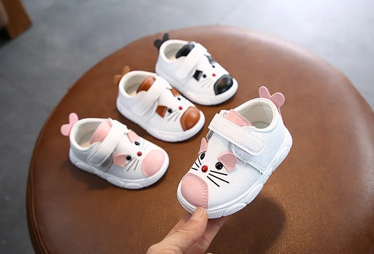 Baby soft bottom casual sneakers cartoon non-slip soft leather shoes