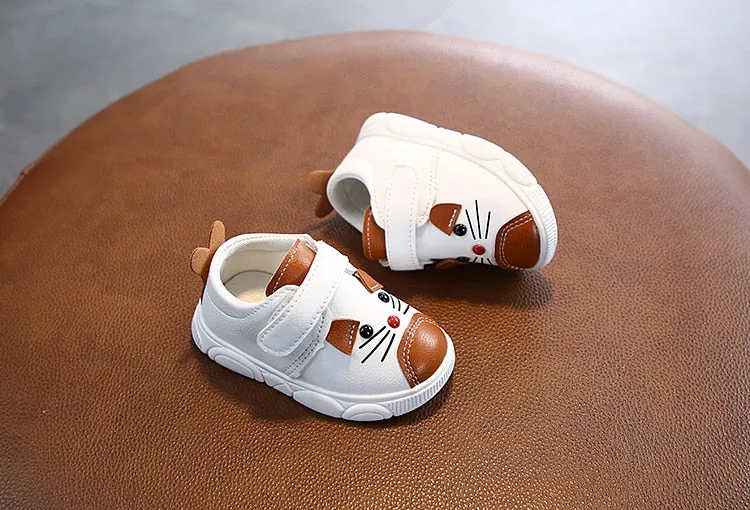 Baby soft bottom casual sneakers cartoon non-slip soft leather shoes