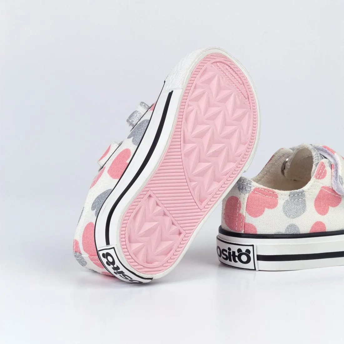 Baby's Hearts White Canvas Sneakers