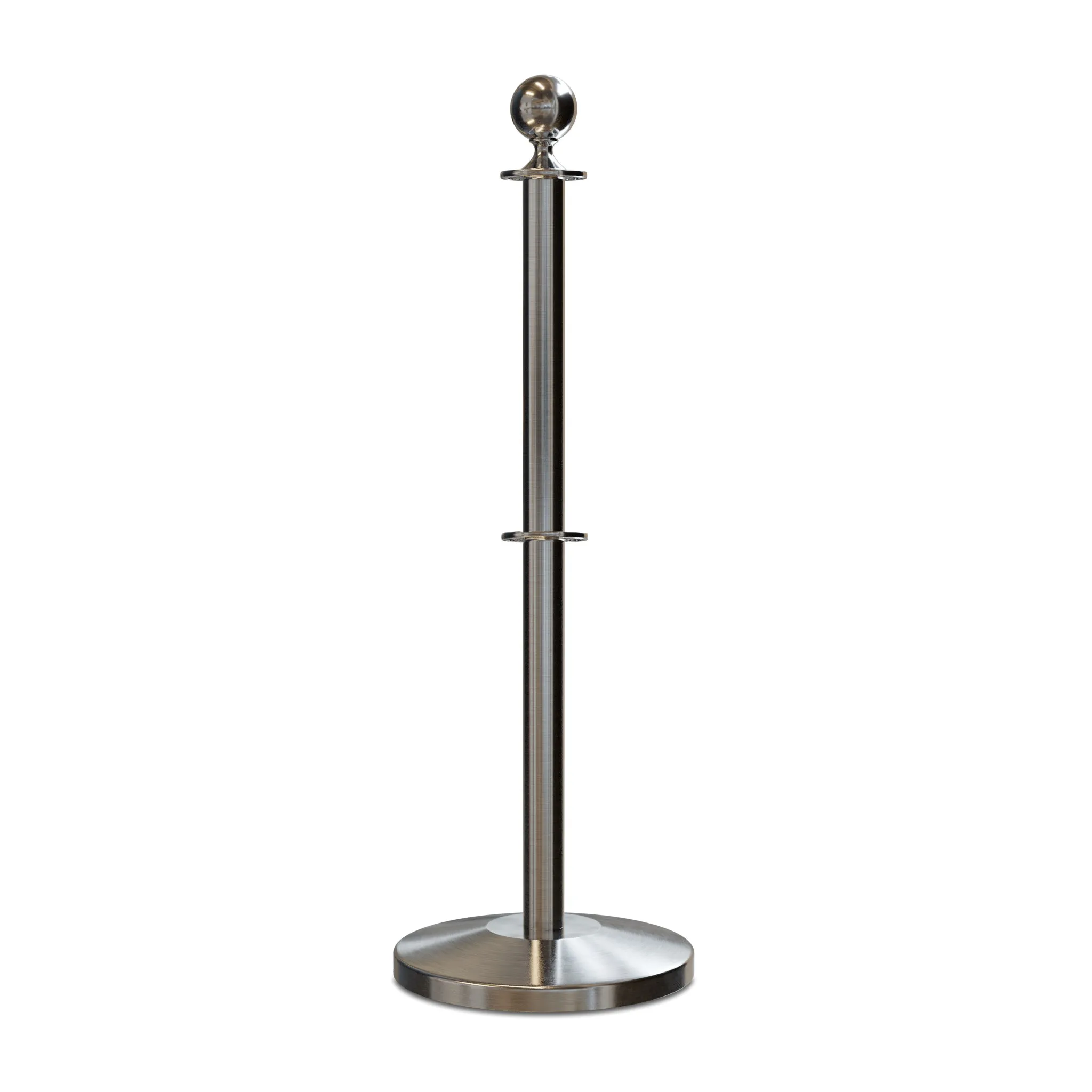 Ball Top Dual Rope Stanchion with Sloped Base - Montour Line CLineD