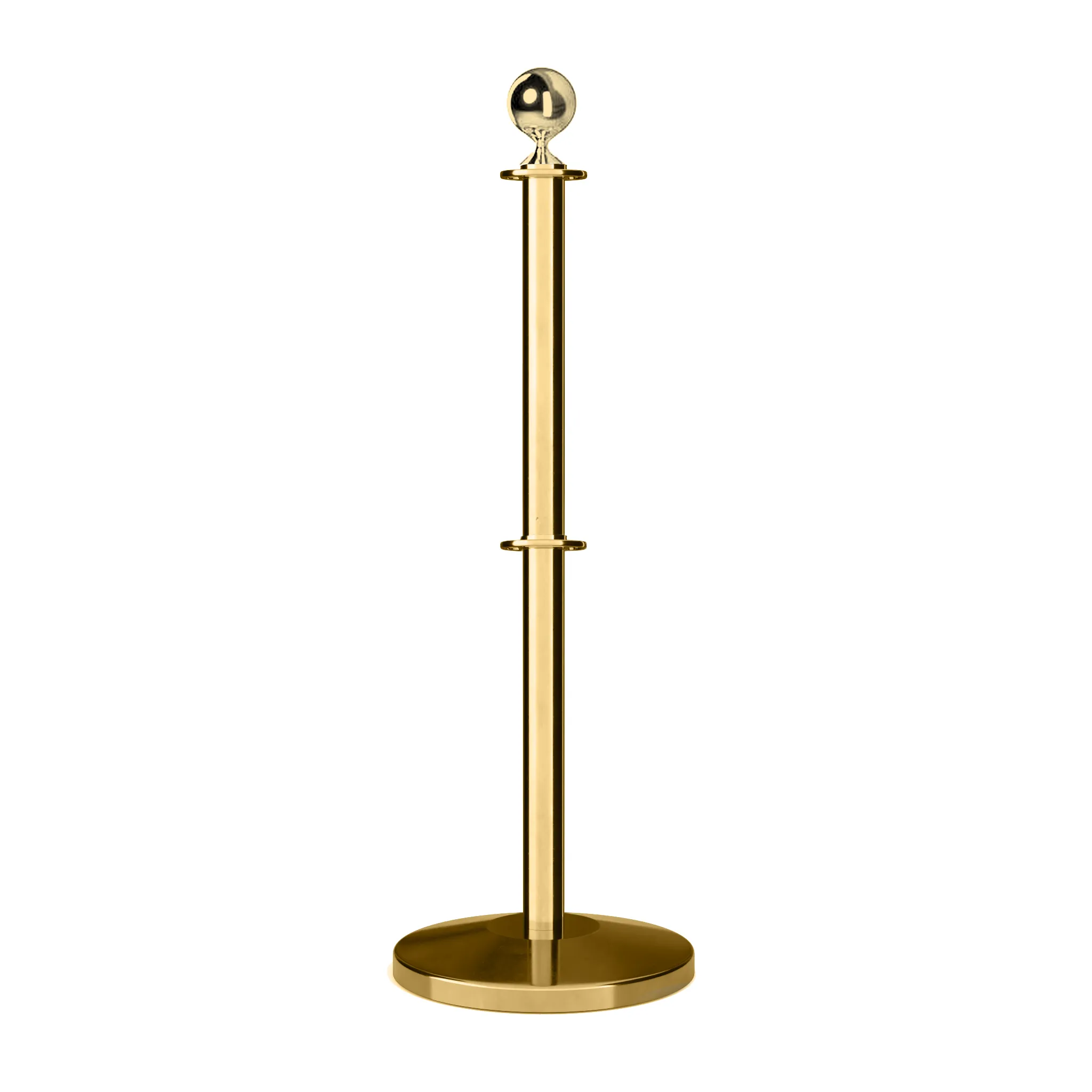 Ball Top Dual Rope Stanchion with Sloped Base - Montour Line CLineD