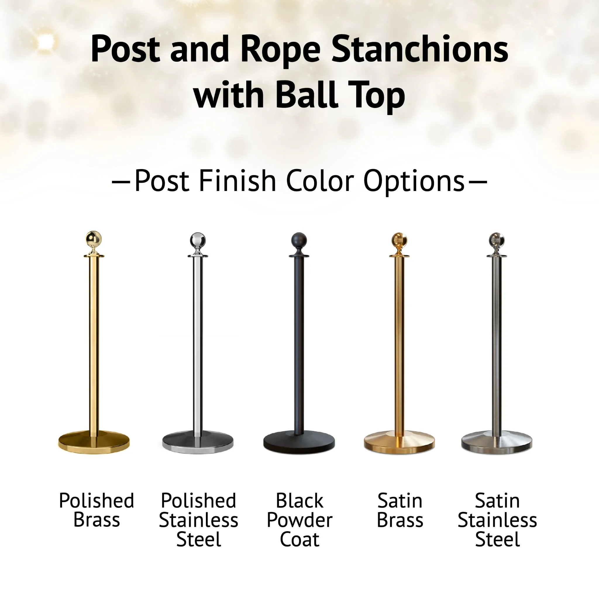 Ball Top Dual Rope Stanchion with Sloped Base - Montour Line CLineD