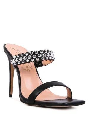 BANDY HIGH HEEL METAL BALL SANDALS