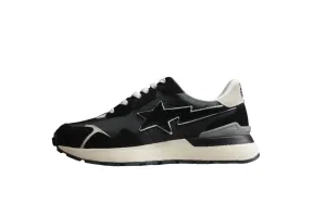 BAPE STA Retro Runner Black and White Sneakers