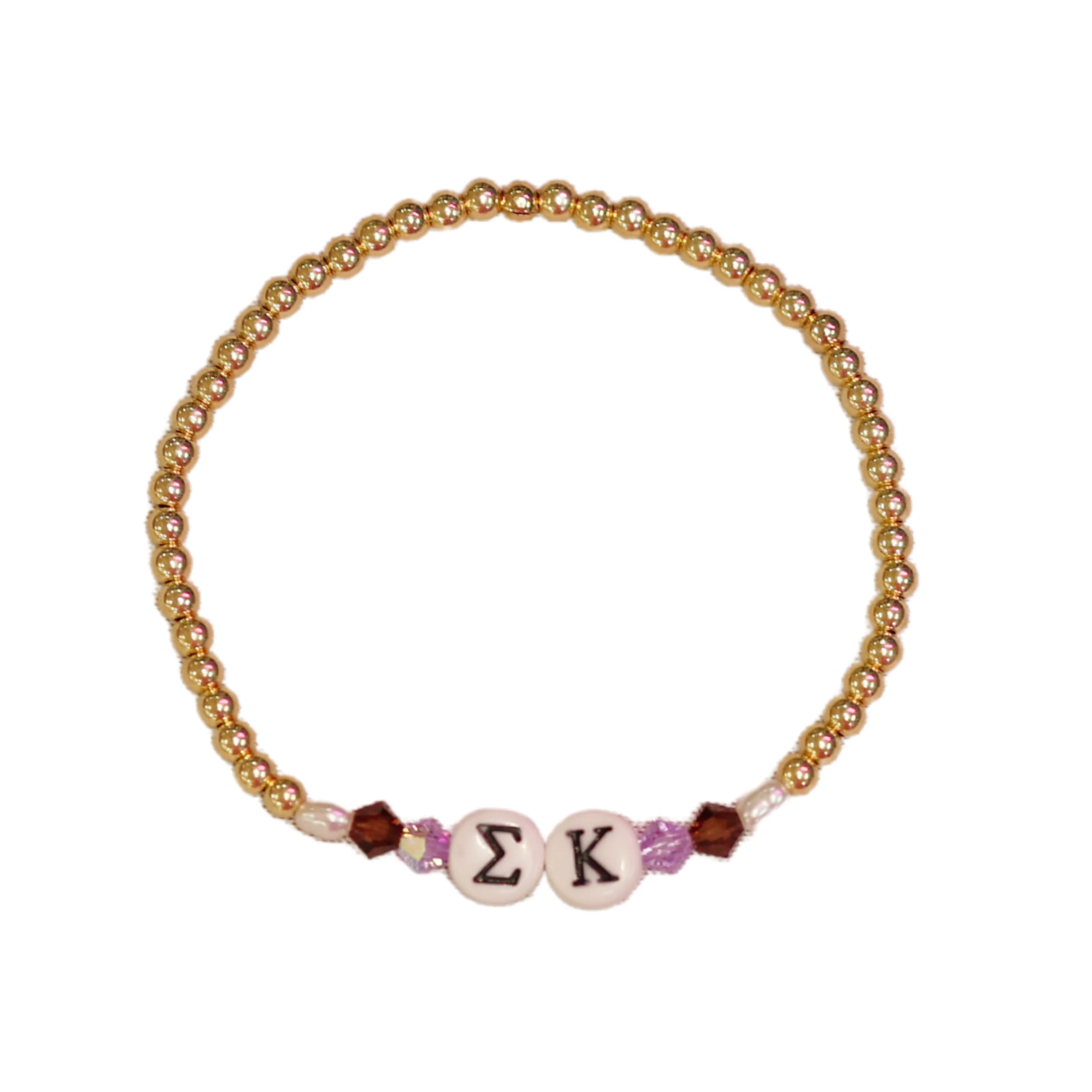 bara Boheme | "SIGMA KAPPA" Sorority Greek Letter Ball Beaded Bracelet