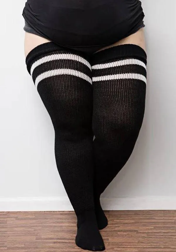 Black & White Stripes | THIGH HIGH SOCKS