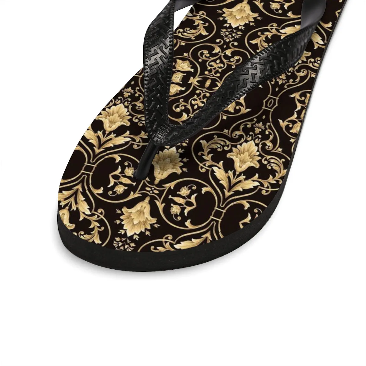 Black and Gold Unisex Flip-Flops