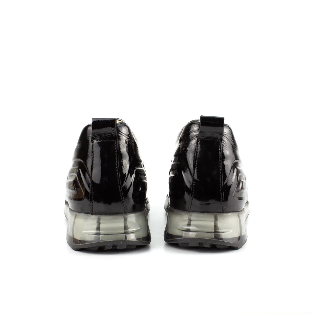 Black Patent Leather Sneakers | Platform High Sole