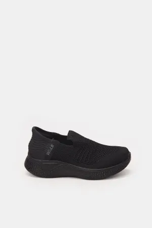 Boys Black Easy Slip-On Shoes