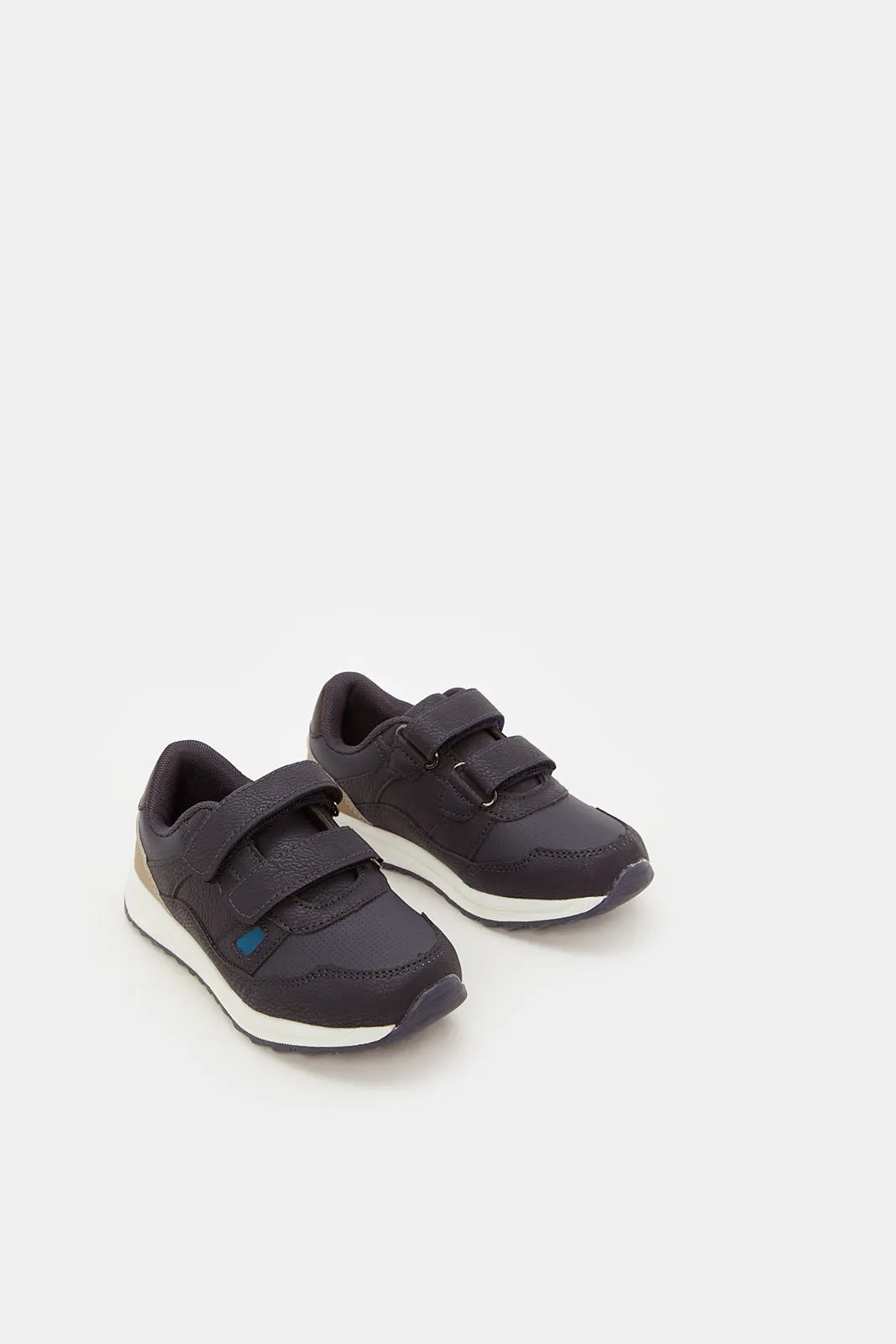 Boys Navy Material Block Sneaker