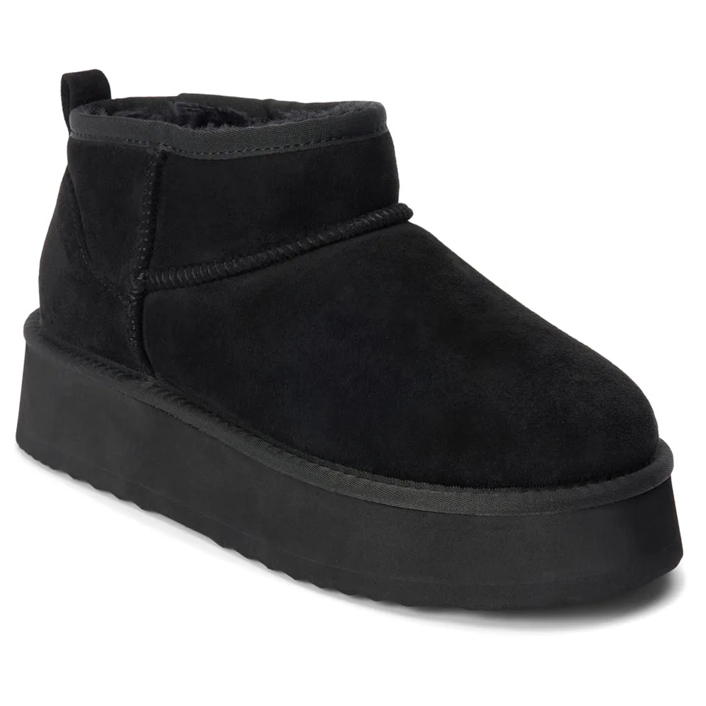 Breckenridge Round Toe Pull On Platform Booties