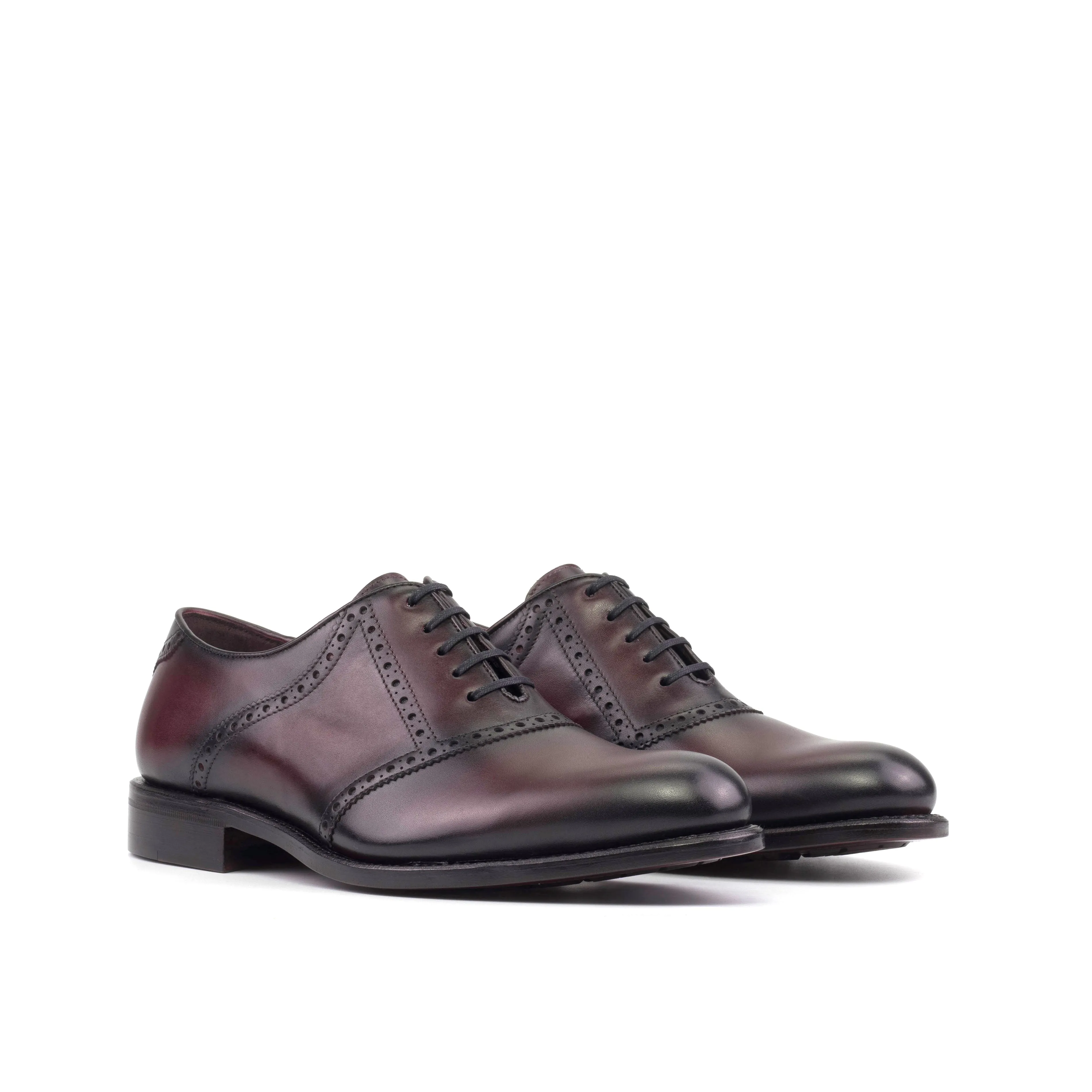 Burgundy Calf Saddle Shoes