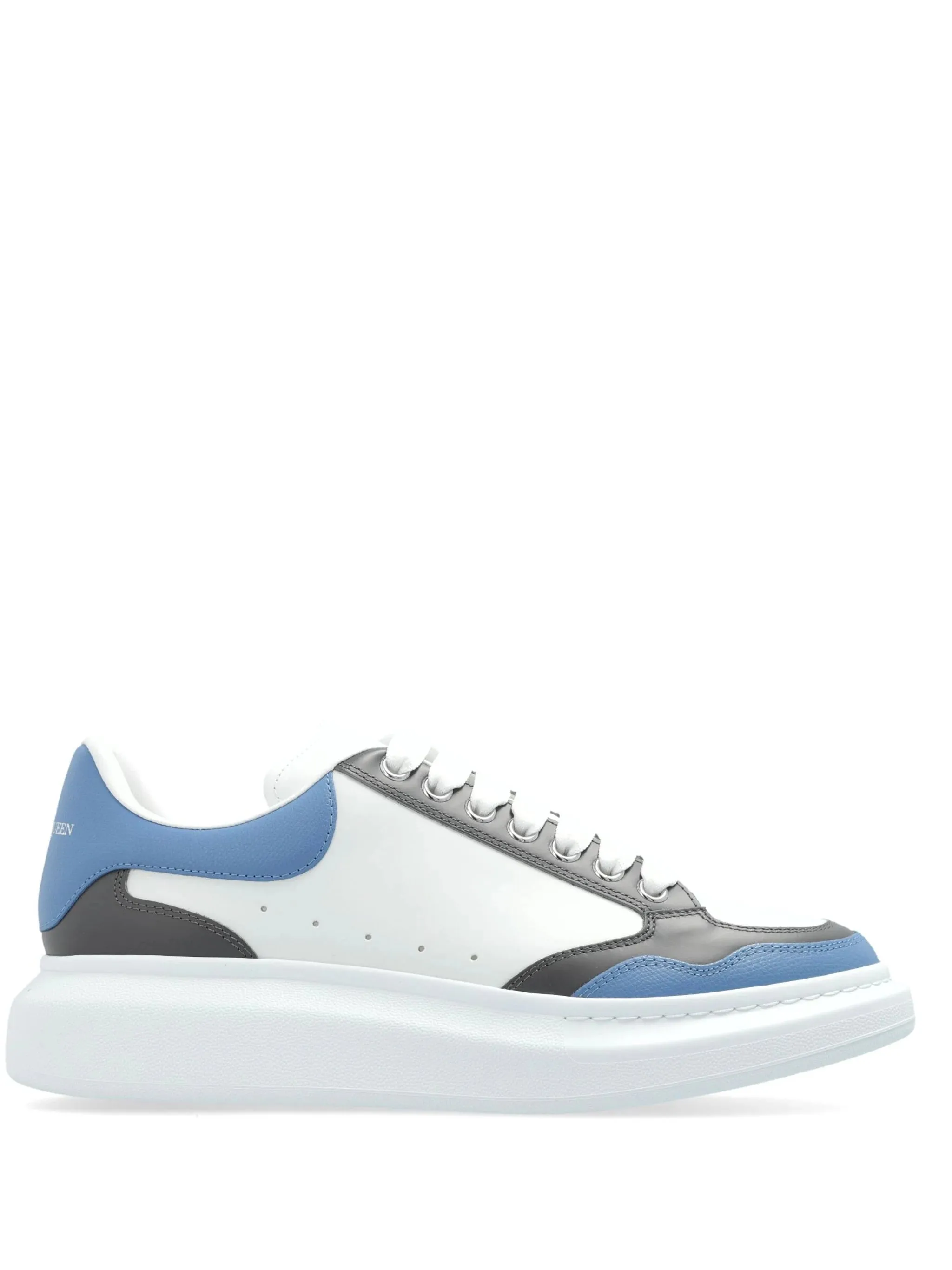 Calf Leather Blue and Grey Sneakers