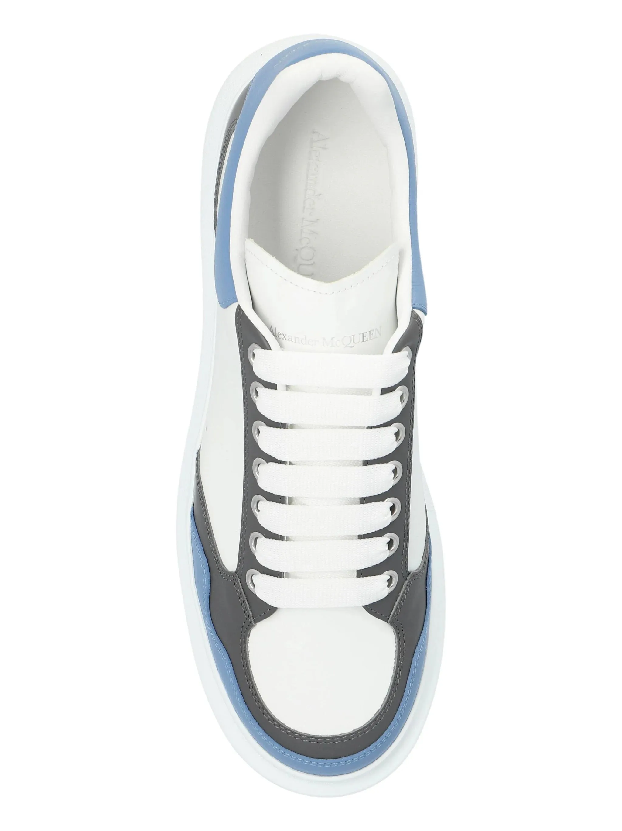 Calf Leather Blue and Grey Sneakers