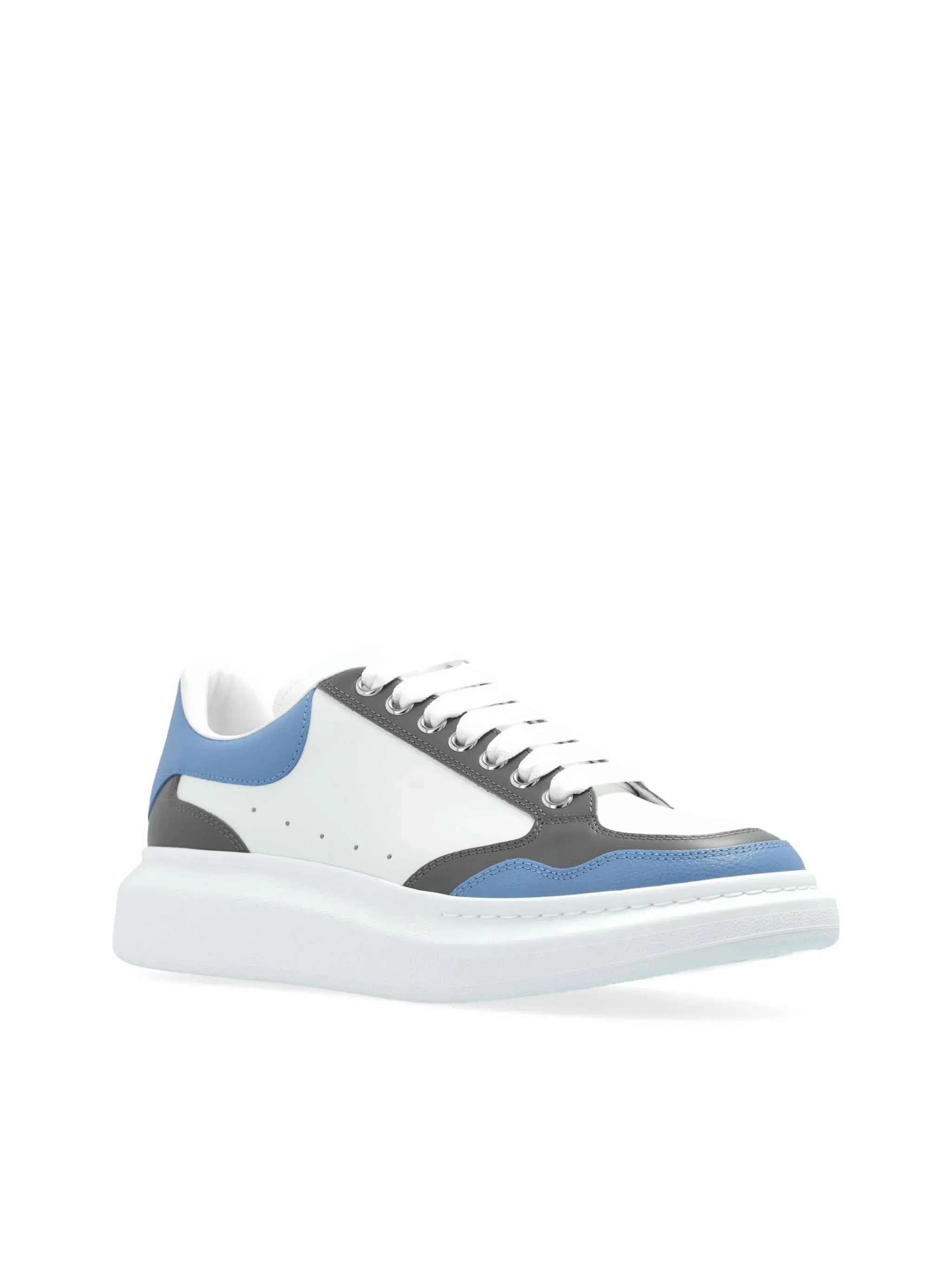 Calf Leather Blue and Grey Sneakers