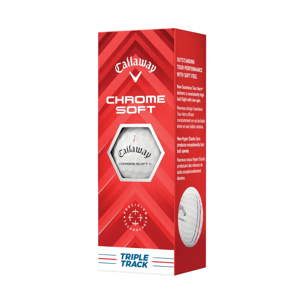 Callaway Chrome Soft Triple Track 24 White Golf Balls  - 2 Dozen Pack