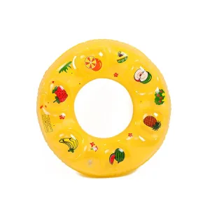 Cartoon Pattern Double Airbag Thickened Inflatable Swimming Ring Crystal Swimming Ring, Size:70 cm(Yellow)