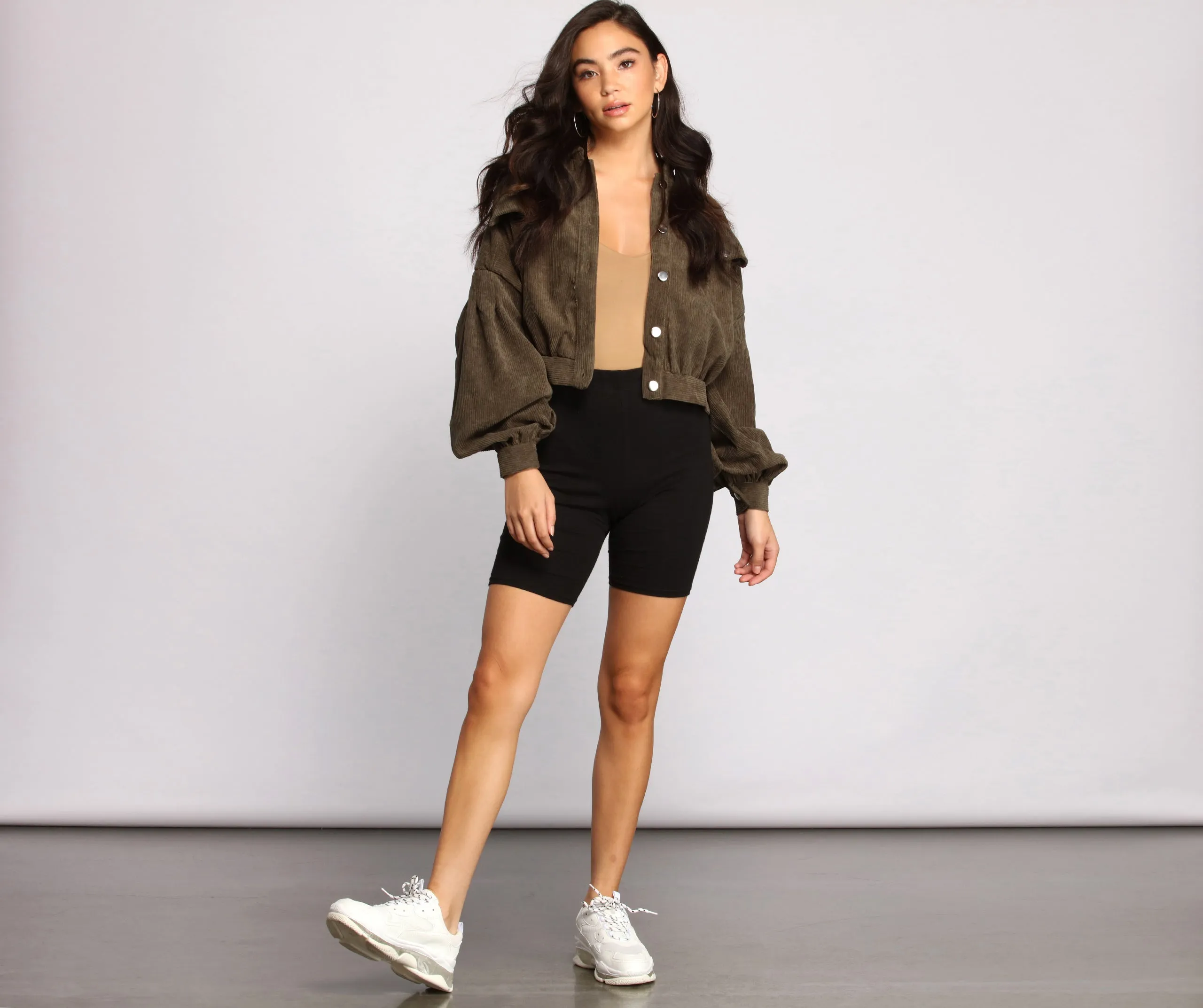 Casually Cute Button-Front Corduroy Jacket