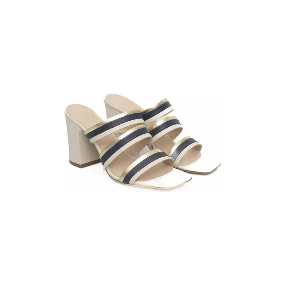 Cerruti 1881 White Goat Leather Women Sandal