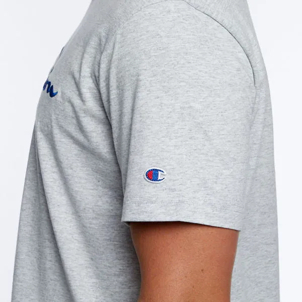 Champion Embroidered Big Script T-Shirt Grey