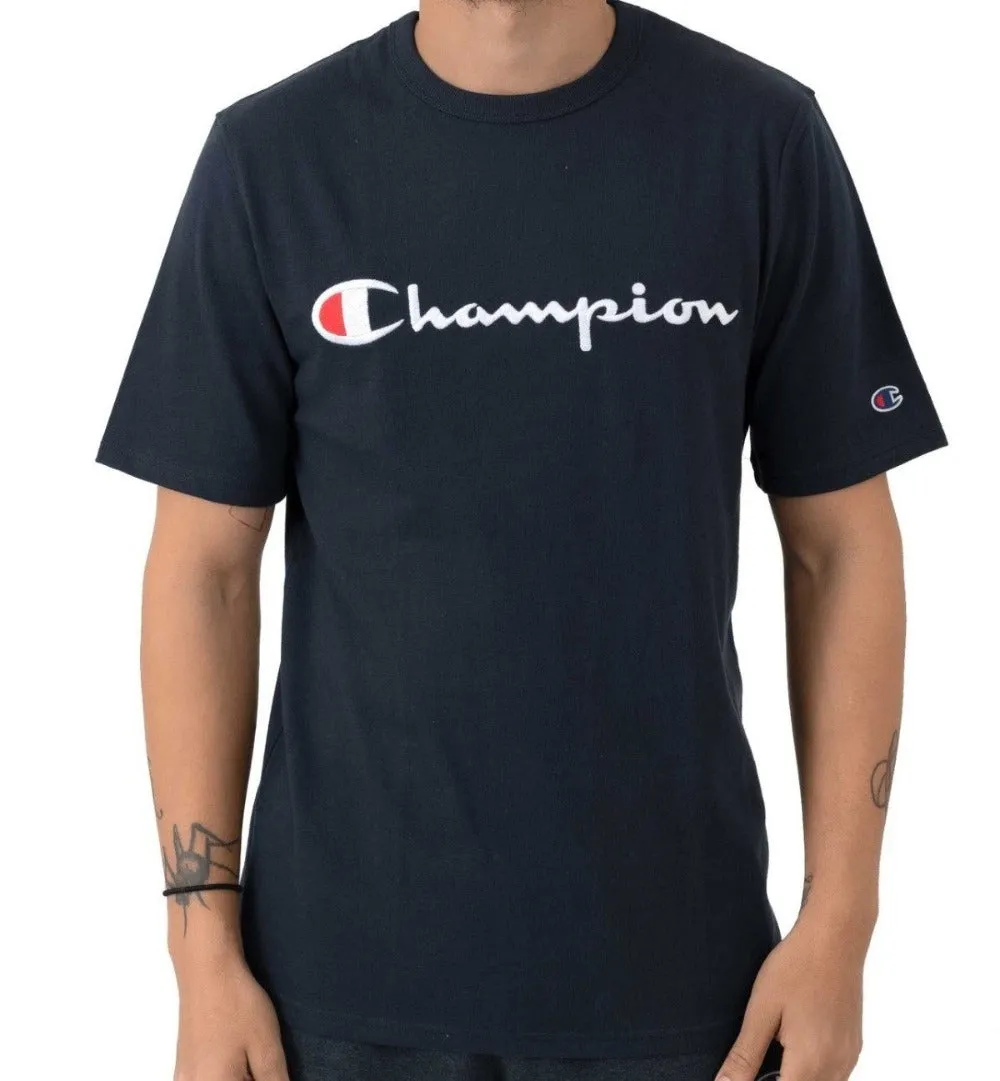 Champion Embroidered Big Script T-Shirt Navy